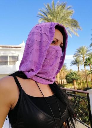 Стильная маска на нос и лицо с капюшеном универсальный размер, унисекс