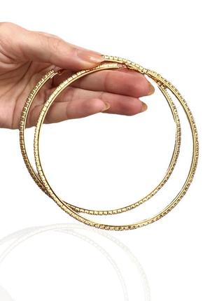 Огромные крупные серьги кольца конго asos со стразами1 фото