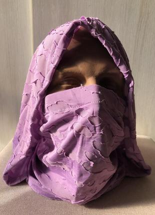 Стильная маска на нос и лицо с капюшеном универсальный размер, унисекс6 фото