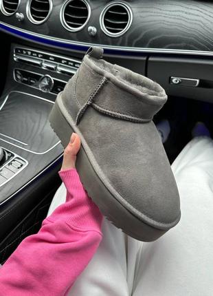 Ugg mini platform grey1 фото