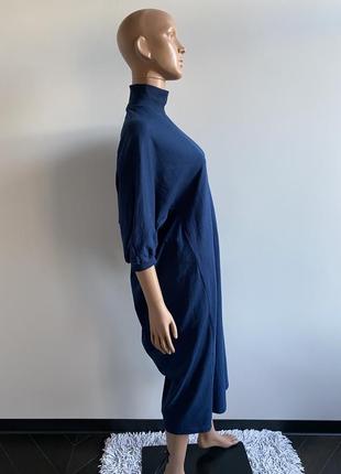 Бавовняна темно-синя сукня3 фото