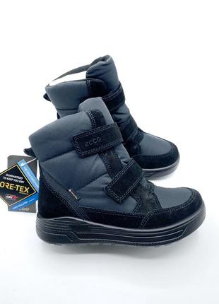 Оригинальные детские зимние сапоги кожаные с утеплением и системой gore tex. от бренда ecco4 фото