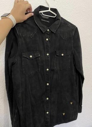 Оригінал чорна графітова сорочка джинсова стильна scotch&soda потерта