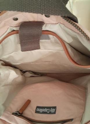 Рюкзак рожевий з шкіряними елементами  ally capellini7 фото