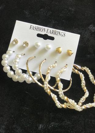 Набор серёжек состоящих из 6 пар