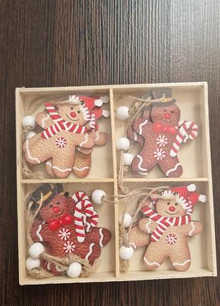 Деревянные игрушки на елку (12шт)