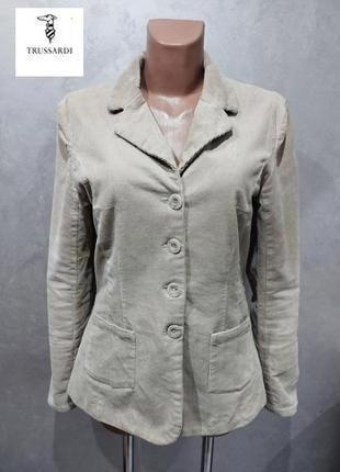 Элегантный вельветовый жакет класса люкс итальянского дома моды trussardi.