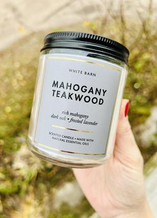 Свічка на 1 гніт mahogany teakwood від bath&body works