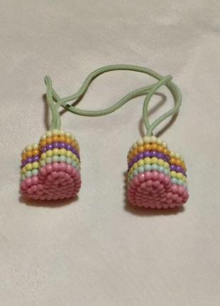 Гумка для волосся дитяча серця кольору різнобарвний