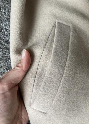 Шерстяное пальто беж 80% шерсть woolmark5 фото