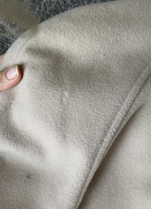 Шерстяное пальто беж 80% шерсть woolmark6 фото