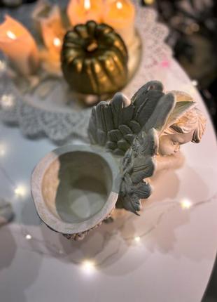 Кашпо-подсвечник рождественский ангелочек ✨   рождественский ангел. подсвечник. ангелочек.1 фото