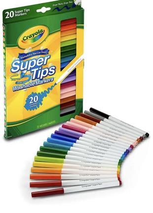 Фломастеры super tips washable 20 цветов, crayola