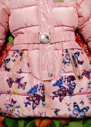 Очень теплая зимняя куртка для худи девочки 5-7 лет3 фото