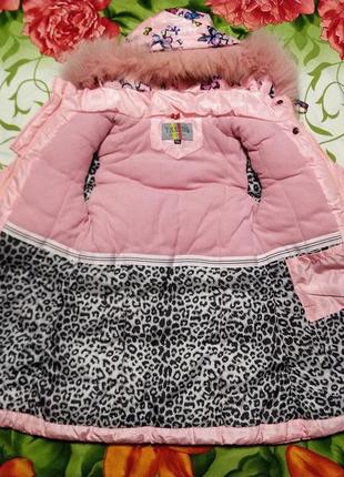 Очень теплая зимняя куртка для худи девочки 5-7 лет5 фото