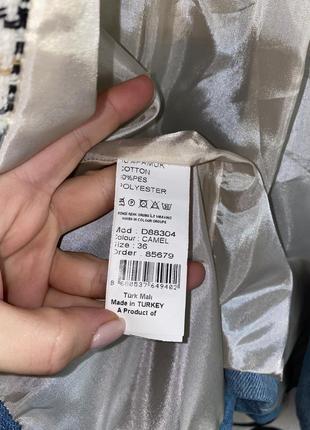 Твидовый жакет пиджак букле удлиненный пиджак блейзер zara пиджак комбинированный с джинсом твидовый пиджак3 фото