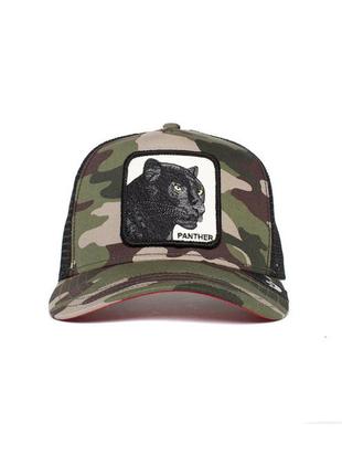Кепка пума в стилі мілітарі, кепка камуфляж, кепка з нашивкою,кепка зі звіром, військовий принт,хакі