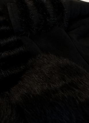 Шикарная замшевая дубленка с натуральным мехом теплая дубленка на меху черная дубленка удлиненная зимняя дубленка из замши6 фото