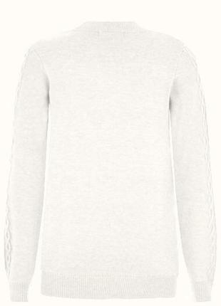 Вязаный белый свитер элегантный пуловер с воротником джемпер на осень и зиму2 фото