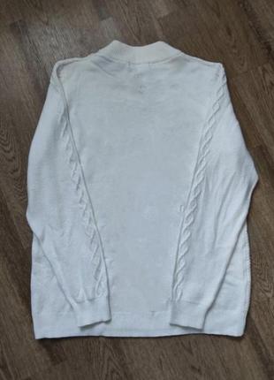 Вязаный белый свитер элегантный пуловер с воротником джемпер на осень и зиму5 фото