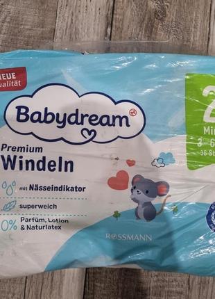 Підгузники babydream 2 (3-6кг) 36 шт