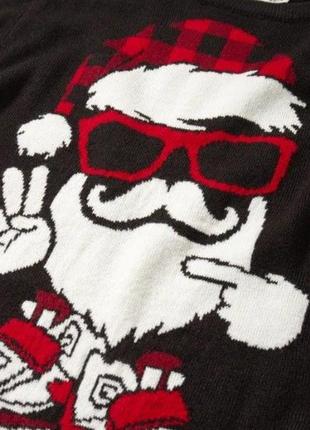 Кофта светр з новорічним принтом для хлопчика c&a дід мороз5 фото