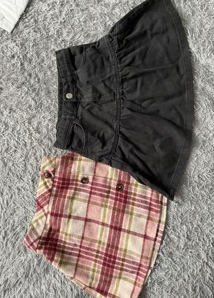 Юбка для девочки черная джинсовая теплая шерстяная3 фото