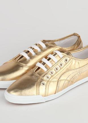 Новые кеды кроссовки puma crete metallic gold1 фото