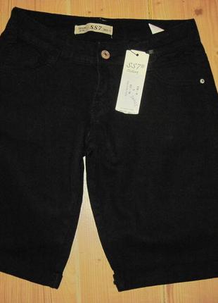 Нові чорні джинсові шорти "ss7" р. 42