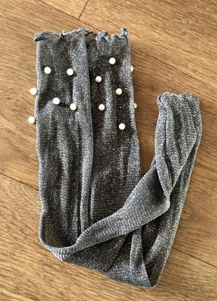 Шкарпетки з люрексом і перлинами