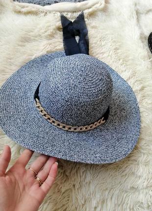 Літній плетений капелюх з широкими полями прикраси ланцюжок на стрічці ідеально підійде для прогулян6 фото