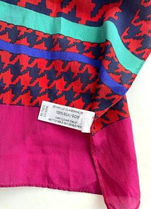 Шелковый винтажный платок 100% шелк подписной liz claiborne  витаж4 фото
