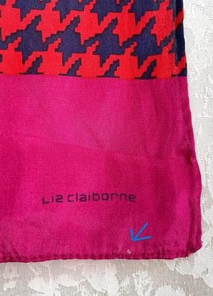 Шелковый винтажный платок 100% шелк подписной liz claiborne  витаж8 фото