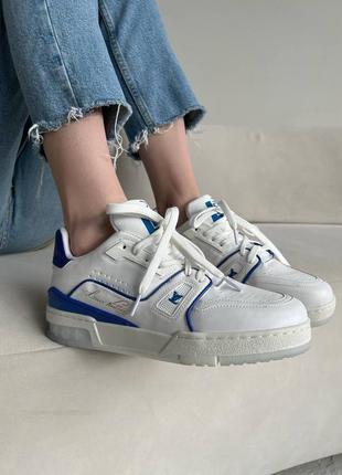 Кроссовки louis vuitton lv trainer white blue