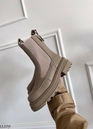 Хит прродажов натуральные кожаные демисезонные ботинки - челси цвета визон4 фото
