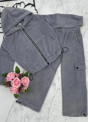 Теплый костюм для девочки, палаццо+кофта