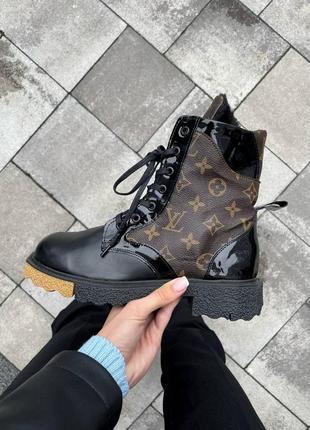 Черевики louis vuitton lv boots black fur9 фото