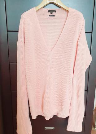 Розовый свитер хлопок+шёлк