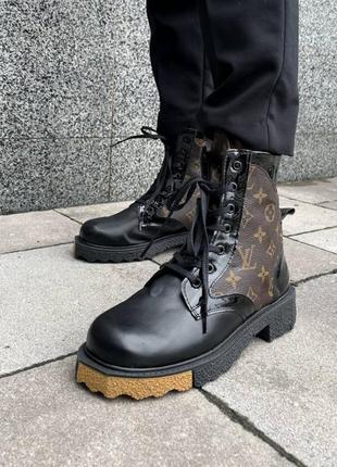 Черевики louis vuitton lv boots black fur2 фото