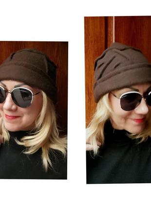 Дизайнерська жіноча шапка вовна elena tess9 фото