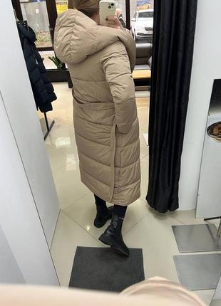 Пальто, куртка зимняя женская snow passion, бежевая, удлиненная, размер s, м5 фото