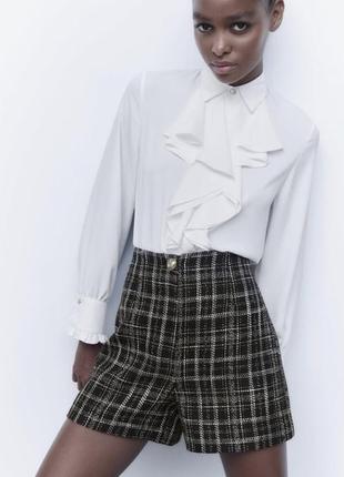 Твідові шорти зара, шорти із твіду zara