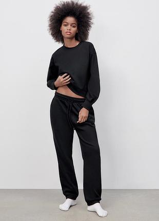 Черные комфортные спортивные штаны zara