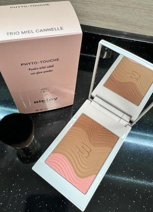 Пудра-бронзер sisley phyto touch sun glow powder trio miel cannelle, 11 г