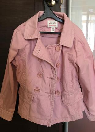 Короткое коттоновое пальто next нежно-розового цвета