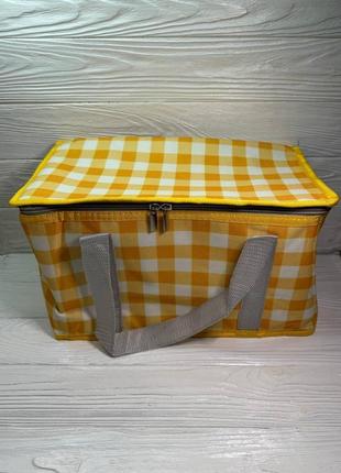 Термосумка сумка холодильник для зберігання продуктів кемпінг пікнік колір жовтий5 фото