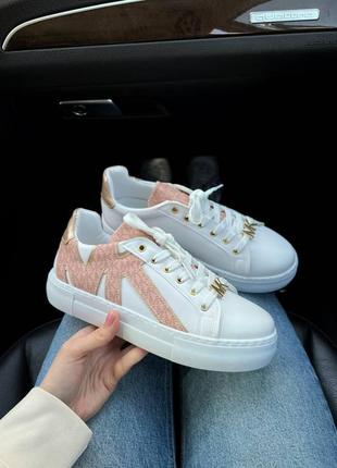 Кеди michael kors white/pink