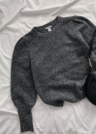 Вовна мохер светр з об'ємними рукавами h&m1 фото