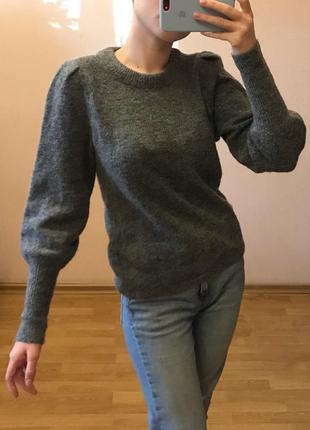 Шерсть мохер свитер с объемными рукавами h&m4 фото