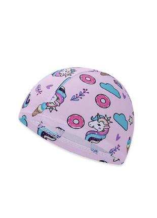 Тканевая шапочка для плавания для детей от 0.7-3 лет, универсальная розового цвета cp-06 №111 фото